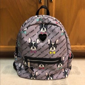 Betsey Johnson Gray French Bulldog Backpack